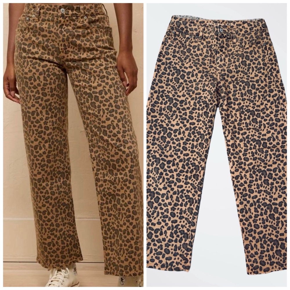 American Eagle Stovepipe Leapord Print Jeans